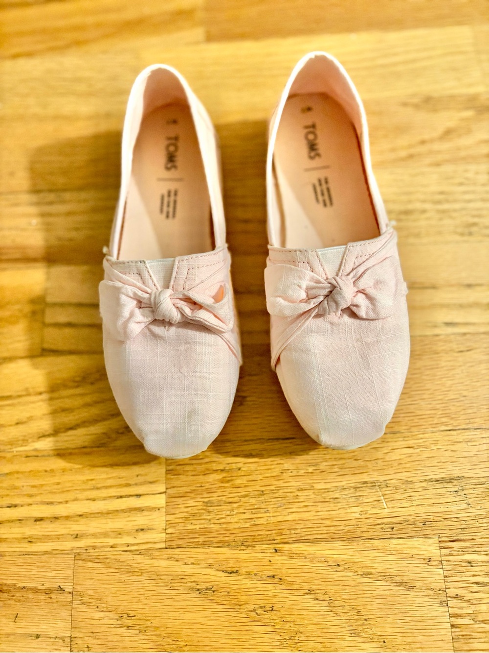Toms Women's Blush Pink Knot-Front Slip-Ons